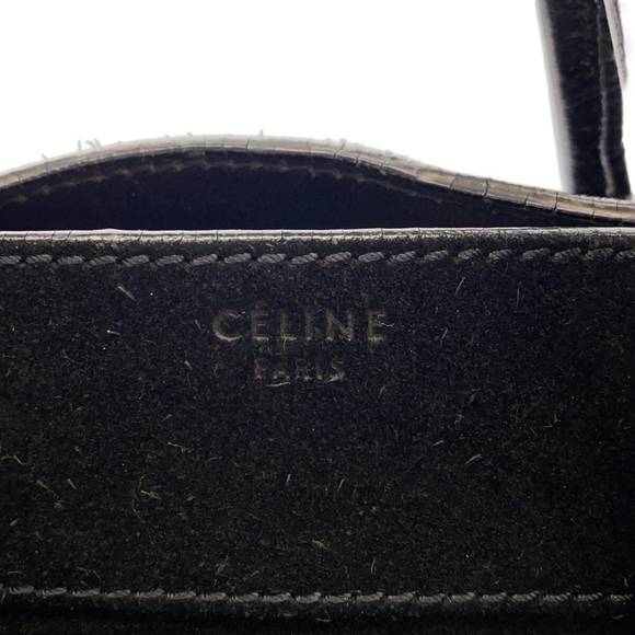 Celine Luggage Small Square Phantom Suede Leather Tote Bag Black - Picture 7 of 13